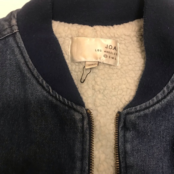 J.O.A. Denim Sherpa Bomber Jacket - Picture 6 of 8